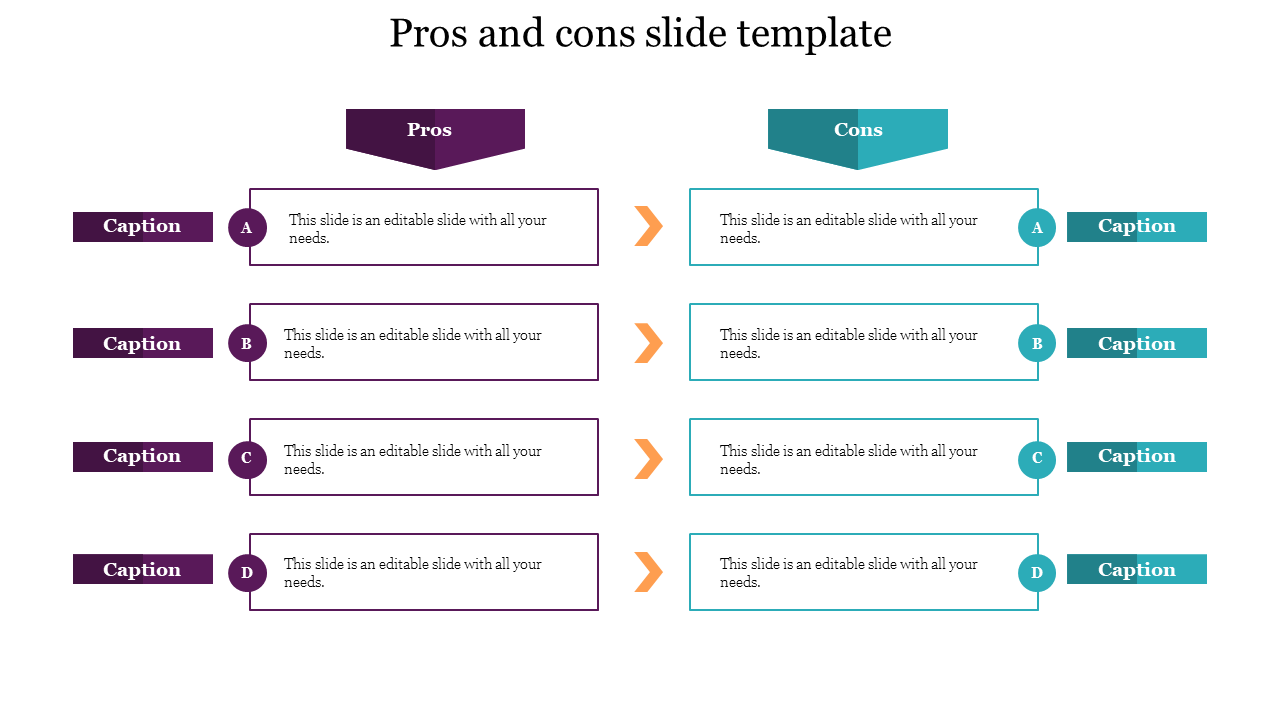 pros and cons slide template free
